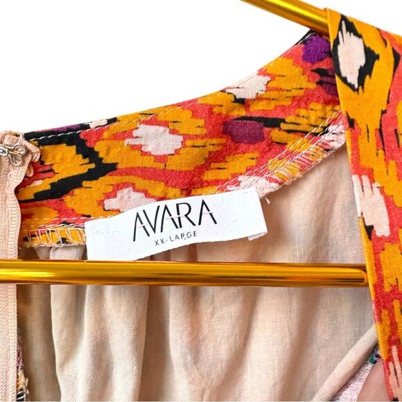 AVARA Boutique Mya Colorful Tribal Mix Print Maxi Dress Ruffle Puff Sleeve XXL - Picture 8 of 12
